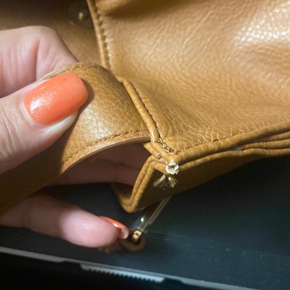 ❌❌ SOLD ❌❌ Joe's Jeans Faux Leather Rust Brown Crossbody Messenger Bag Purse - Picture 14 of 16